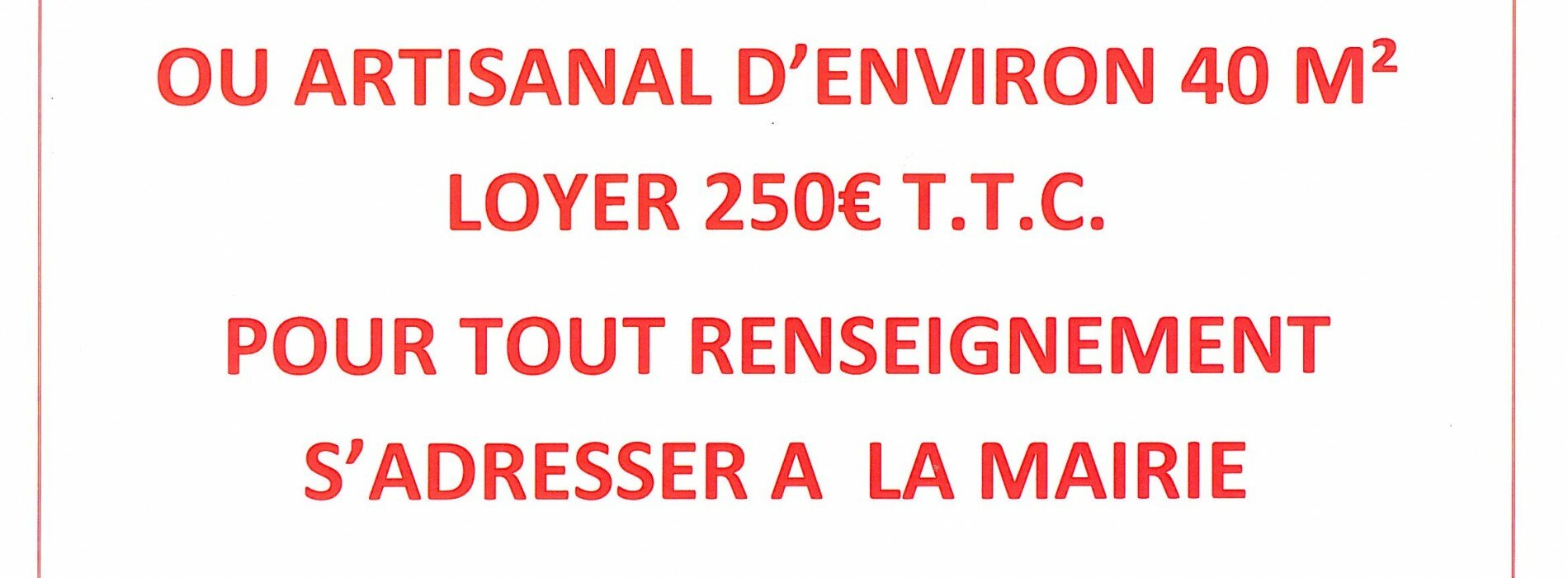 LOCAL COMMERCIAL OU ARTISANAL A LOUER