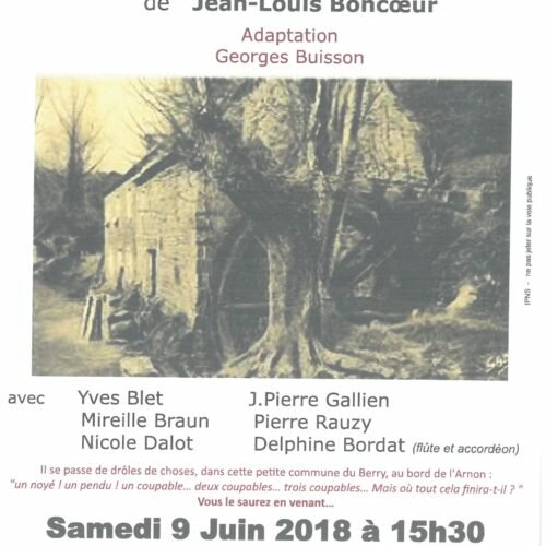 LECTURE THEATRALISEE ET RADIOPHONIQUE “LE MOULIN DE LA VIEILLE MORTE” de Jean-Louis BONCOEUR
